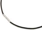 Boccia Titanium Collier leer zwart titanium sluiting - 42 cm, Verzenden, Nieuw