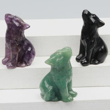 Kristallen Wolf Beeldje - Natuursteen Energie Steen Decorati, Verzenden, Nieuw