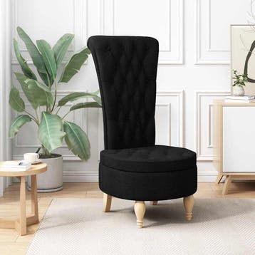 vidaXL Slipper Stoel Zwart 56,5 x 70 x 110 cm Stof, Verzenden, Nieuw