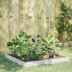 vidaXL Plantenbak verhoogd 100x100x18,5 cm staal wit, Tuin en Terras, Bloembakken en Plantenbakken, Verzenden, Nieuw, Metaal