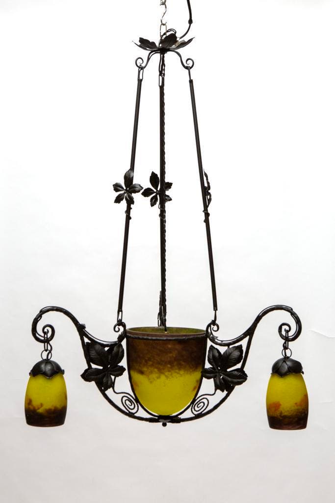 Franse Lamp, Art Deco, Gesigneerd Lampen, Antiek en Kunst, Antiek | Lampen, Verzenden