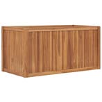 vidaXL Plantenbak verhoogd 100x50x50 cm massief teakhout, 100 cm of meer, Verzenden, Nieuw, Hout