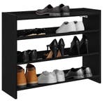 vidaXL Schoenenrek 80x25x62 cm bewerkt hout zwart, Verzenden, Nieuw