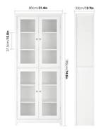 Witte Vitrinekast 190×80×33 cm – 4 Glazen Deuren, 6 Niveaus, Verzenden, Nieuw
