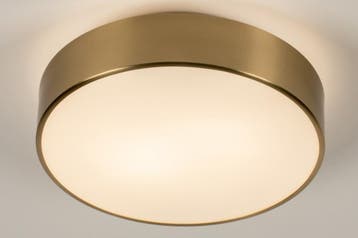 Rietveld Plafondlampen - Wit, Goud - Glas, Metaal, Verzenden, Nieuw