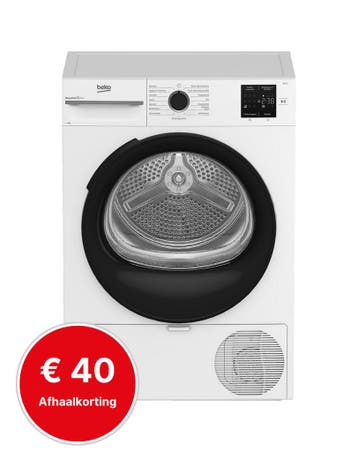 Beko BMS3T382CW | Warmtepompdroger | 8 kg | C | Taaldisplay, Verzenden, Nieuw