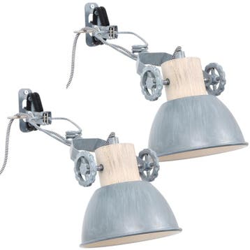 2x Klemspot en wandlamp E27 fitting, Steinhauer, Gearwood, Nieuw
