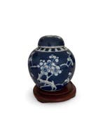 Gemberpot - Porselein - Blauw en wit - ‘Prunus’, Antiek en Kunst