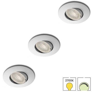 3 spotje wit 63 mm | Kleine zaagmaat | 3.6 watt dimbaar, Verzenden, Nieuw, Plafondspot of Wandspot