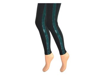Dames legging - Katoen - Fluweel streep - Groen, Kleding | Dames, Verzenden, Nieuw