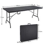 Tuintafel Zwart Polyrattan Look 180x75x73cm opvouwbaar, Tuin en Terras, Tuintafels, Verzenden, Nieuw
