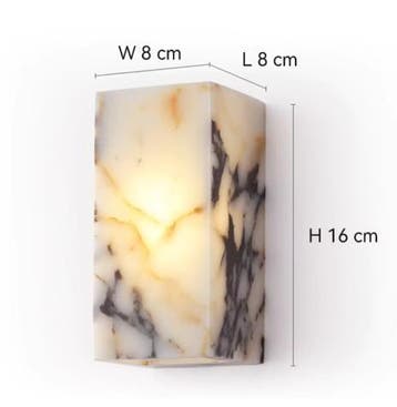 Luxe Zwarte Natuurstenen Wandlamp – Kubus LED, Verzenden, Nieuw