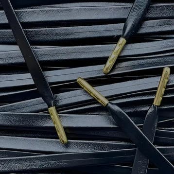 Leren veters - Zwart (5-Pack) • 120 140 160  cm x 8 mm, Ophalen of Verzenden, Nieuw