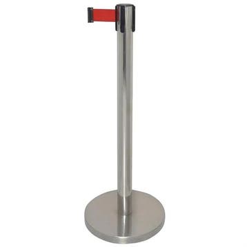 afzetpaal met rode band  | 96,5 x 34,5(Ø)cm  | RVS, Verzenden, Nieuw in verpakking