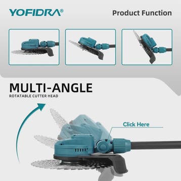 YOFIDRA 10-Inch Elektrische Grasmaaier - Krachtige 6000W Bor, Verzenden, Nieuw