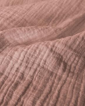 Hydrofiel Katoen Linnenstructuur Dusty Roze, Nieuw, Roze