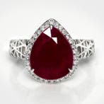 Zonder minimumprijs - Ring - 14 karaat Witgoud, HRD 4,37 ct, Nieuw