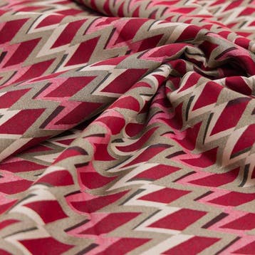 BA226 - Jacquardweefsel - Chevron-stijl - Rood - Meubelstof