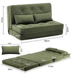 Kleine 2-zits Slaapbank | Mini Sofa met 6-traps Rugleuning, Huis en Inrichting, Verzenden, Nieuw