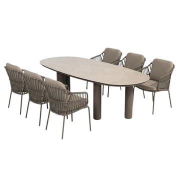 4 Seasons Capalbio tuinset 7-delig terre - Denia tuintafel, Verzenden, Nieuw