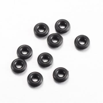 10 x Stopper kralen rubber 6x2 mm – zwart, gat ca. 2 mm, Ophalen of Verzenden, Nieuw, Kraal