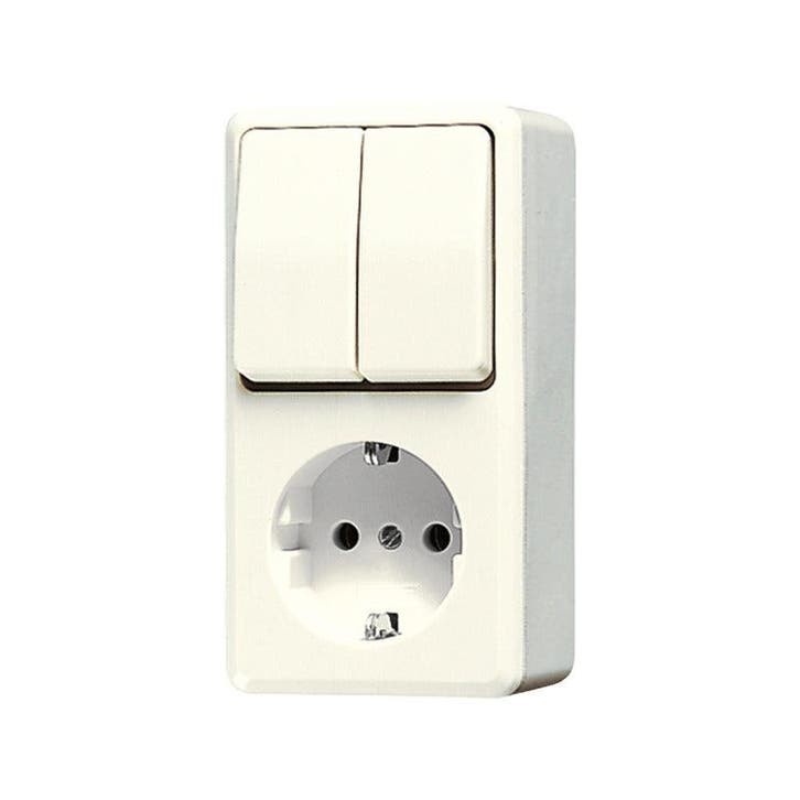 Jung Ap600 Gecombineerde Schakelaar Stopcontact Opbouw -, Doe-het-zelf en Verbouw, Elektra en Kabels, Overige typen, Nieuw, Verzenden