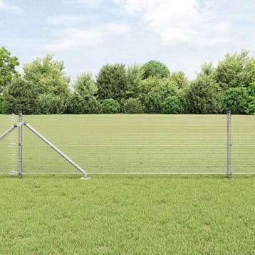 vidaXL gelast draadhek met grondpennen 100 x 0,6 m, Verzenden, Nieuw, IJzer