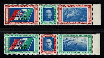 Koninkrijk Italië 1933 - Trittici Noord-Atlantische cruise, Gestempeld