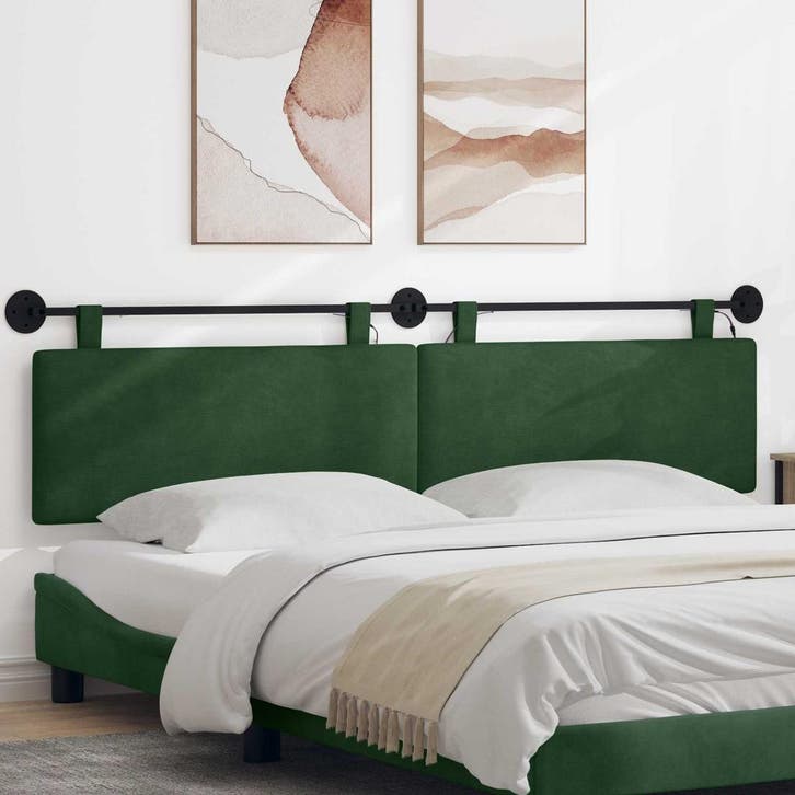 vidaXL Hangend hoofdbord Met LED-verlichting Jungle Groen, Huis en Inrichting, Slaapkamer | Bedden, Groen, Nieuw, Verzenden