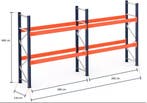 Mecalux palletstelling gebruikt met liggers 280cm en hoog..., Zakelijke goederen, Kantoor en Winkelinrichting | Magazijn, Stelling en Opslag