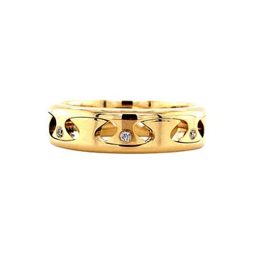Gouden ring met diamant 14 karaat, Verzenden, Zo goed als nieuw, Goud
