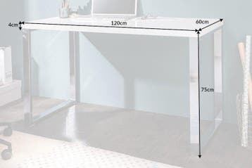 Modern bureau WHITE DESK 120cm witte hoogglans bureautafel -, Ophalen of Verzenden, Nieuw