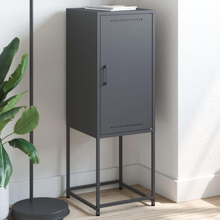 vidaXL buffetkast 36x39x107 cm staal antracietkleurig, Huis en Inrichting, Kasten | Buffetkasten, 25 tot 50 cm, Nieuw, Metaal