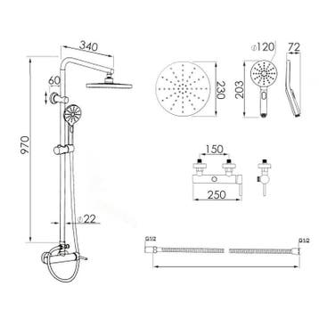 Gouden Douche Set Luxe | Messing | OP=OP, Ophalen of Verzenden, Nieuw, Met douche