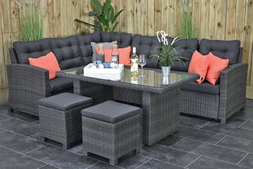 Las Palmas Loungeset Hoekbank met Hoge Tafel en 2 Krukjes, Tuin en Terras, Bank, Nieuw, Ophalen of Verzenden, Loungeset