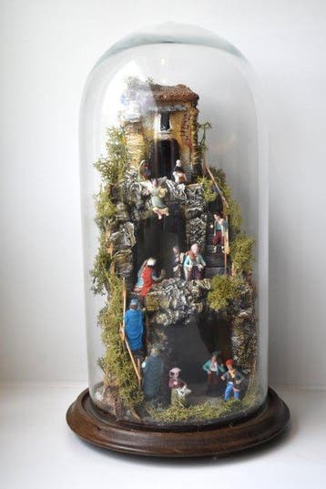 Kerstdecoratie - Mooie Italiaanse kerstfiguren/nativityscene, Antiek en Kunst