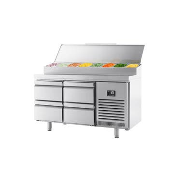 GGM Gastro | Saladette - 1468x600mm - 4 lades - voor 8x GN |, Verzenden, Nieuw in verpakking