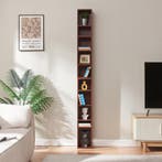 CD rek Tynset met 10 open vakken 187x20x17 cm walnootkleurig, Verzenden, Nieuw