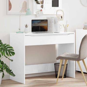 vidaXL Bureau Hoogglans Wit 100 x 50 x 78 cm Geconstrueerd, Huis en Inrichting, Verzenden, Nieuw