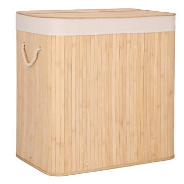 Wasmand | 150 Liter | 3 Vakken | Bruin | Bamboe, Tuin en Terras, Droogmolens en Wasrekken, Ophalen of Verzenden, Nieuw