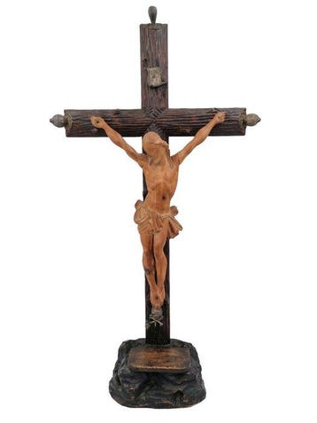 Crucifix - Pear - 1900-1910 - Crucifix Pear wood - XL - 106