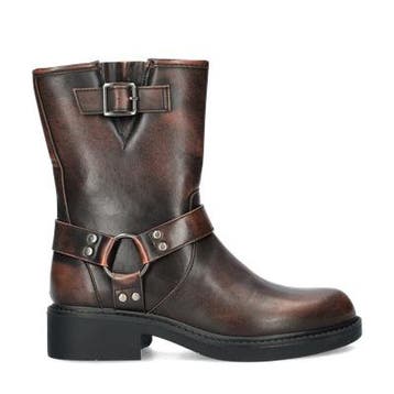 Claudia Ghizzani bikerboots voor dames in het Bruin, Claudia Ghizzani, Bruin, Verzenden, Lage of Enkellaarzen
