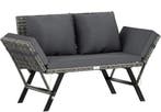 3-Zits Polyrattan Tuinbank &amp; Ligstoel 176 cm, Verzenden, Nieuw