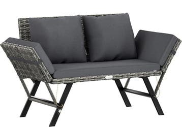 3-Zits Polyrattan Tuinbank &amp; Ligstoel 176 cm, Verzenden, Nieuw