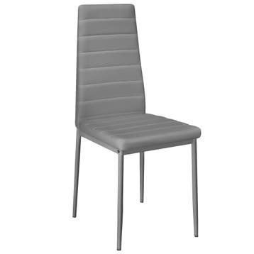 Eetkamerstoelen, kunstleer - grijs, Set van 4, Huis en Inrichting, Verzenden, Nieuw