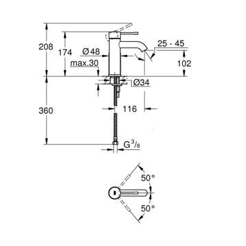 Wastafelmengkraan Grohe Essence Opbouwkraan Hard Graphite, Ophalen of Verzenden, Nieuw