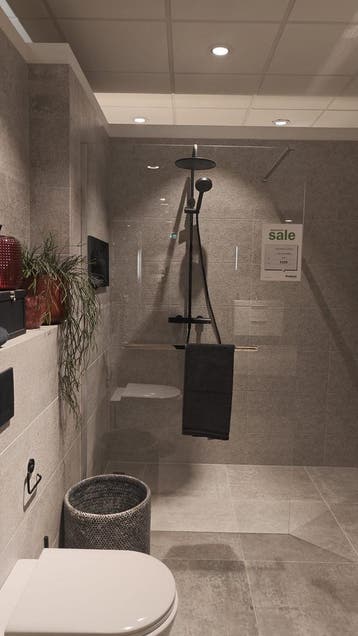 Showmodel inloopdouche 120cm met handdoekhouder - 0069, Doe-het-zelf en Verbouw, Sanitair, Ophalen, Nieuw, Glas, Douche