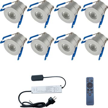 LED Veranda Spot Complete Set - Velvalux - 8 Stuks - 3W -, Ophalen of Verzenden, Nieuw, Overige fittingen, Plafondspot of Wandspot