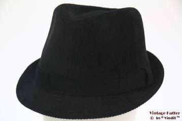 Trilby Hawkins zwart bruin blauw ribfluweel 57, 58, 59 en 60, Ophalen of Verzenden, Nieuw, Hoed