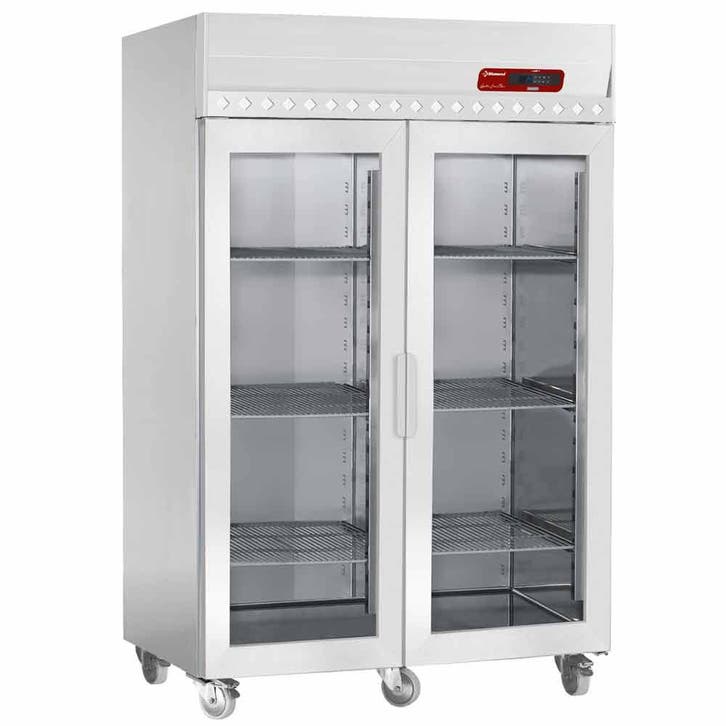 Koelkast geventileerd 1400 liter, 2 glazen deuren GN 2/1, op, Zakelijke goederen, Horeca | Keukenapparatuur, Koelen en Vriezen
